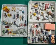Quantity of Britains and various makes of lead figures and other items. includes Taylor & Barret Zoo