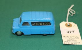 An extremely rare Corgi Toys Bedford 12CWT Van in blue Dutch AVRO BODE livery. An original example