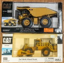 2 Cat 1:50 scale Construction Vehicles. Cat 854G Wheel Dozer, And a Cat 793D Off Highway Truck, With