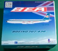 A 1:200 scale N Flight BEA airtours Boeing 707-436, Reg G-APFK. In BEA red, white and blue livery.