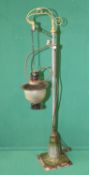 Bing early 1900s Original tinplate and metal electric street lamp post. Has a glass lamp shade, lamp