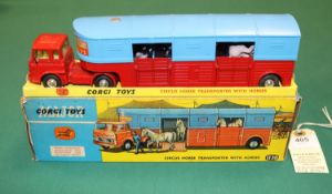 Corgi Major Toys Circus Horse Transporter With Horses (1130). A Bedford TK tractor unit and horse