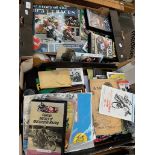 Two boxes of motorcycle memorabilia including Isle of Man TT.