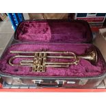 A Lafleur trumpet with hard case. (NO MOUTH PIECE)