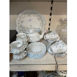 Royal Albert Caroline tea wares including teapot and cake plate - 24 pieces