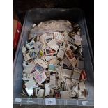 A box of assorted cigarette cards.