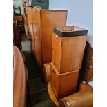 A suite of Art Deco birdseye maple bedroom furniture comprising two wardrobes, dressing table and