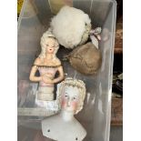 Four pin cushion dolls / heads.