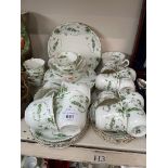 Vintage green and white tea ware by Atlas China - appx 42 pieces