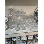 Lead crystal - 3 sets of 6 Royal Doulton Georgian glasses, 6 tumblers, 4 large wine glasses and a