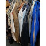 A collection of vintage clothing items to include Burberry, Helly Hanson, etc.