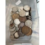 A tub of various GB coins