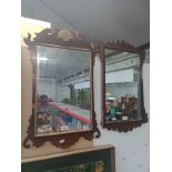 Two Georgian mahogany framed wall mirrors.