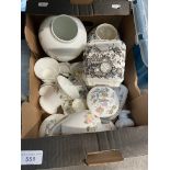 Small box of Wedgwood china etc.