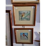 Dennis Green, 20th century, two original watercolour studies of birds, 14.5cm x 12cm and 11cm x
