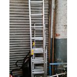 Aluminium extending ladders.