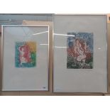 Peggy Hinaekian (contemporary), two colour etchings 'Sun Dance' 36/50 and 'Le Tempes D'aimer' 40/