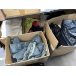 6 boxes of mixed clothing items, etc. incl: Burberry & Jaeger