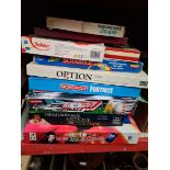 A collection of board games including Scrabble, Monopoly, Dominoes, Backgammon etc.