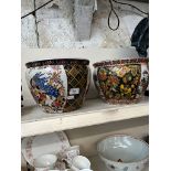 Two oriental planters/fish bowls