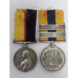 Sudan campaign 1896-1897 pair awarded to private A Boulton 1st Royal Warwick Regiment comprising a