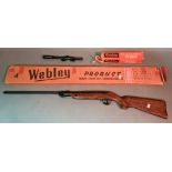 A Webley & Scott Ranger .177 calibre air rifle with a Webley & Scott telescopic sight, 98cm long,