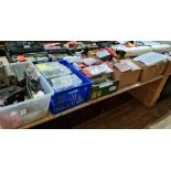 A collection of railway items including track, scenery, buildings, die-cast vehicles, etc. - 6 large