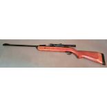 A B.S.A .22 calibre air rifle with B.S.A. 4x20 sight, serial no. ZB32414, 111cm long (BUYER MUST