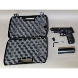 A Sig Sauer P226 .177 calibre C02 air pistol, serial no.17G64603, 22cm long, with case & silencer