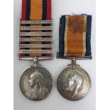 Boer War and WWI pair awarded to private W Chalk Royal Warwick regiment comprising Queens South