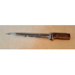 A German WW2 Mauser bayonet, 12 1/2" long, blade marked Coppel GMBH.