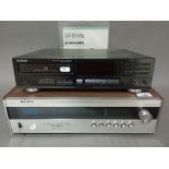 A Sony Stereo/FM-AM tuner, model ST-5055L and a Sony CD player, model CDP-M201.