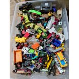 A box of die-cast vehicles to include Corgi & Matchbox etc.