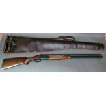 Lanber over and under 12 bore shotgun with 27 1/2 inch barrel, serial no. 153504, 44" long, with