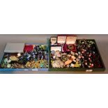 Two trays of various costume jewellery items including Murano, vintage, modern, Scottish,