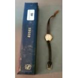 A 9ct gold cased Audax ladies watch with original box, gross wt. gold 3.7 grams.