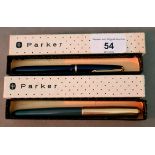 A Parker Slimfold fountain pen with 14ct gold nib together with a Parker "51" fountain pen with