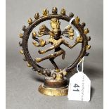 Hindu God - Shiva, brass statue / figure, approx. 9.5cm height.