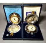 Two Dalvey Voyager clocks in shape of flasks, in original boxes. One related to Warner Bros.
