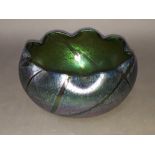 An Austrian Art Nouveau iridescent glass bowl by Loetz, diameter 20cm.