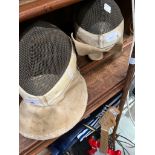 Two vintage fencing foil masks and a lacrosse - AF.