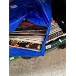 A box and a bag of LPs