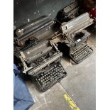 4 vintage typewriters - as found - 2 L C Smith, 1 Underwood, and 1 Imperial