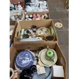 4 boxes of various ceramics to include Aynsley, Coalport, Wedgwood, Sylvac, Jersey, Beswick, Wade,
