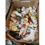 A box of over 40 ceramic shoes by various makers including Masons Mandalay, Sheriden, Royal Albert