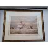 Frederick James Aldridge (1850-1933), seascape with boats, watercolour, 54cm x 36cm, signed 'F.L.