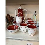 Susie Cooper red polka dot coffee service.