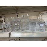 6 sets of lead crystal glasses (flutes, wine, whisky etc) with a set of 4 crystal tankards (32