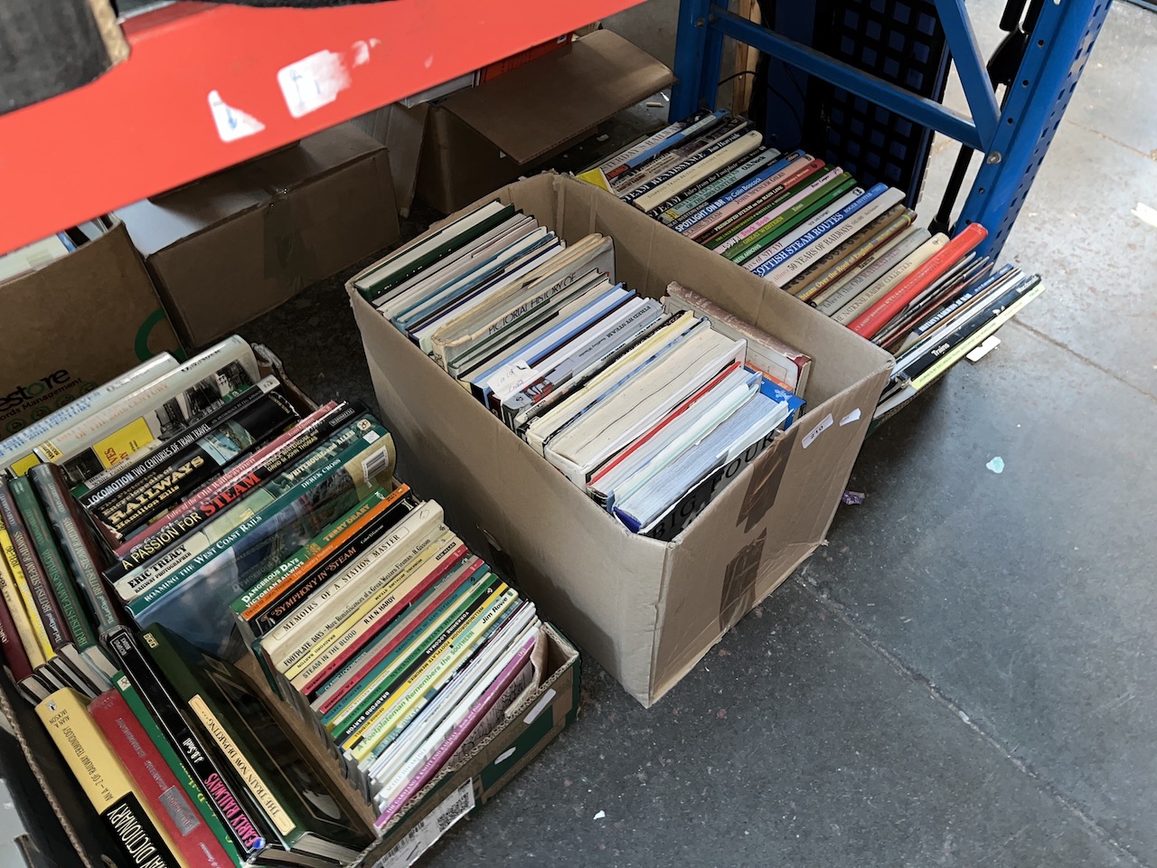 Three boxes of books