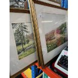 3 watercolours, signed Brookbank and Brockbank, a lake scene, woodland scene and a moorland scene.